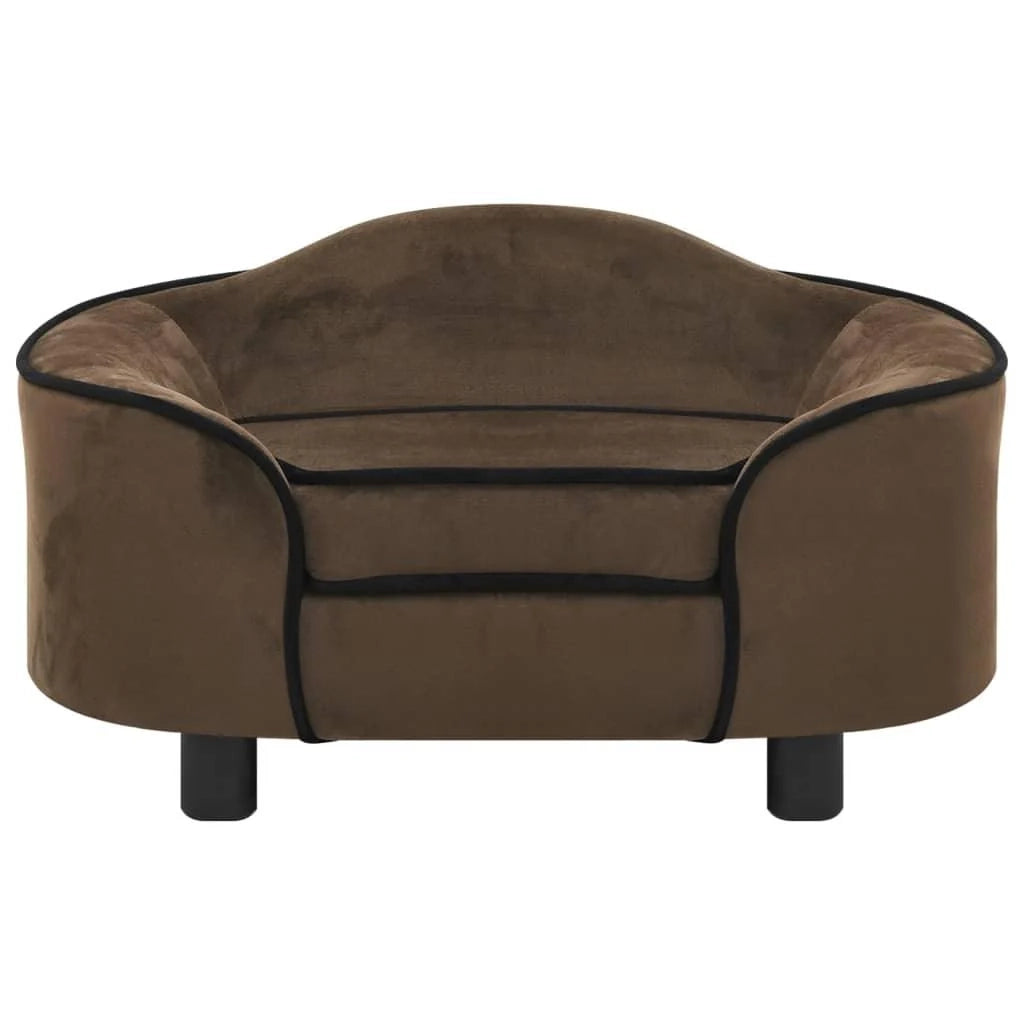 Divano per cani 67 cm peluche marrone 02_0000182