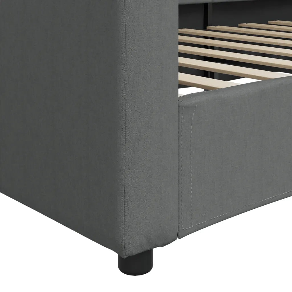 Letto da Giorno Grigio Scuro 90x190 cm in Tessuto 354194