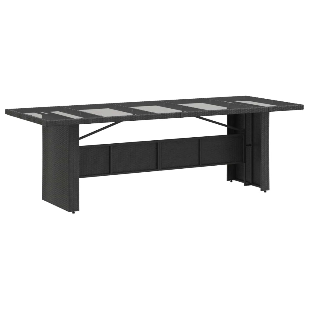 Set da pranzo per esterni 9 pz Nero polyrattan 3422380