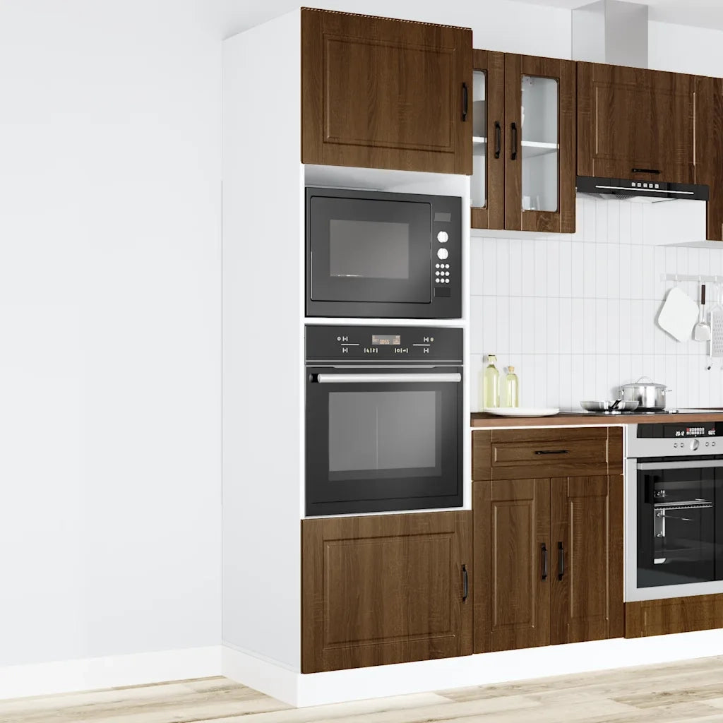 vidaXL Armadi Forno 2 pz Porto Rovere Marrone in Legno Multistrato
