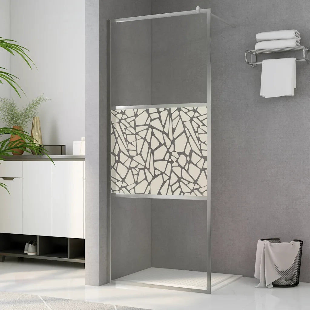 Parete per Doccia Walk-in in Vetro ESG Design Pietra 90x195 cm 146651