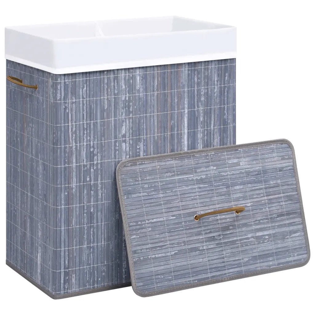 Cesto Portabiancheria in BambÃ¹ Grigio 100 L cod mxl 49761