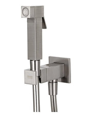 SET MISCELATORE CON DOCCETTA SHUT-OFF QUADRO- Nichel Spazzolato- Remer- pezzi 1