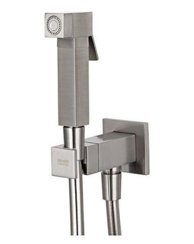 SET MISCELATORE CON DOCCETTA SHUT-OFF QUADRO- Nichel Spazzolato- Remer- pezzi 1