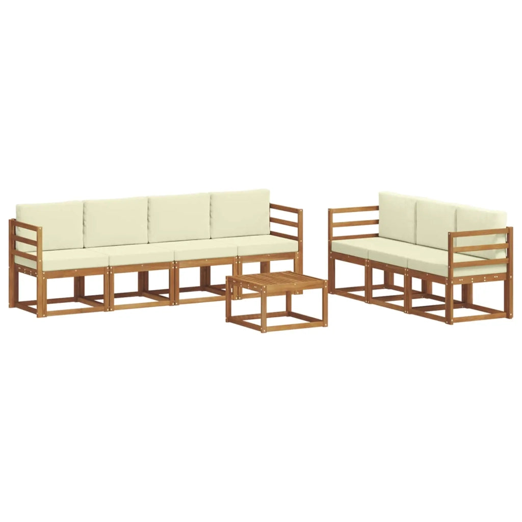 Set di divani da esterno con cuscino 8 pcs Naturale e Crema 3366098