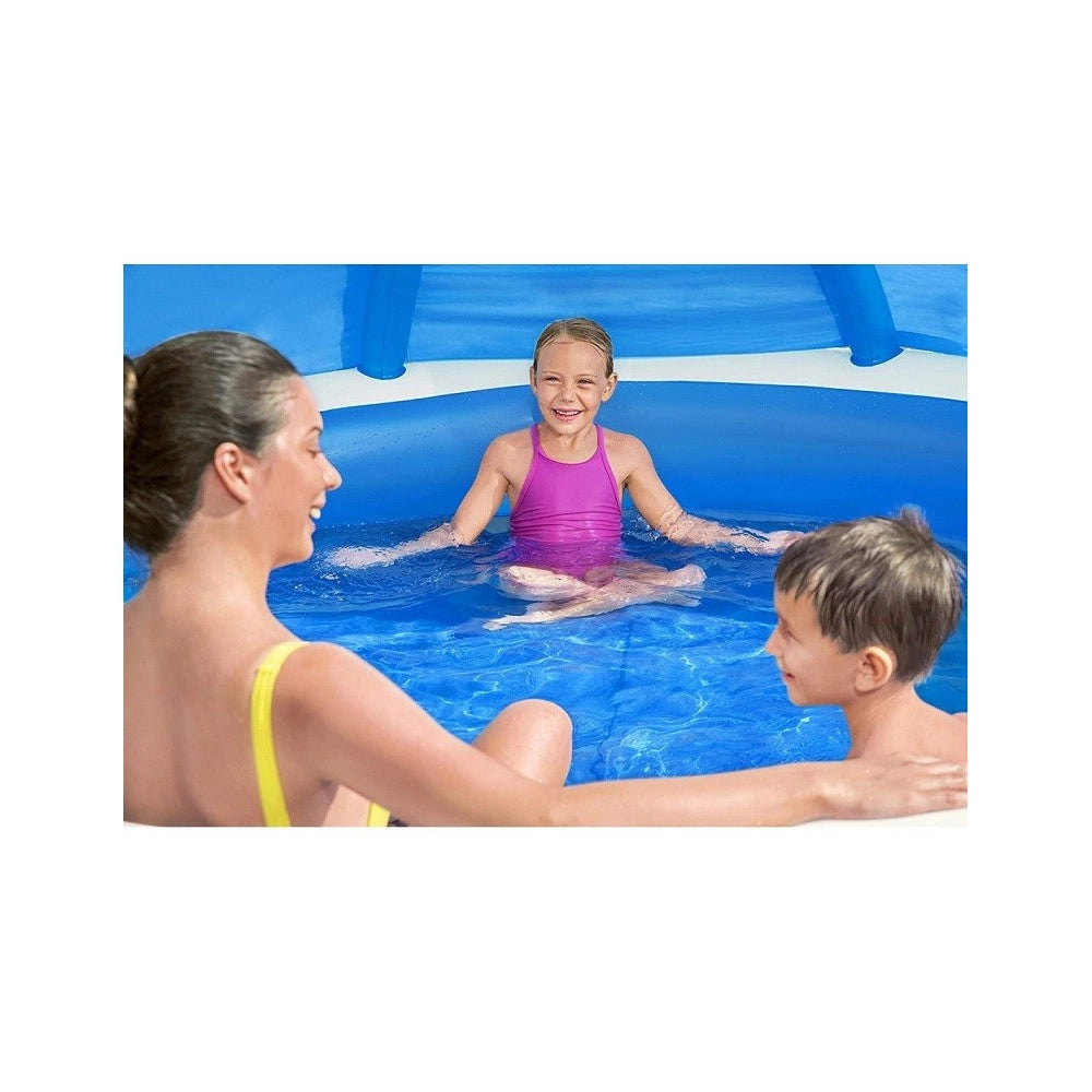 Trade Shop - Piscina Familiare 241x241x140 Cm Gonfiabile Rotonda Con Tettuccio Seduta 54337 -