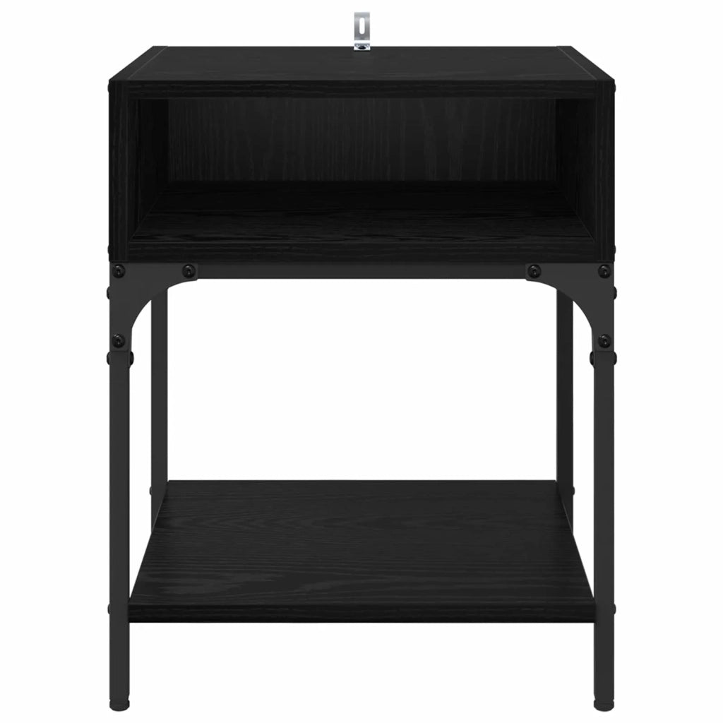 Set di 2 Comodini | Armadio da Notte | Mobiletto da notte Rovere Nero 40 x 40 x 50 cm Legno multistrato