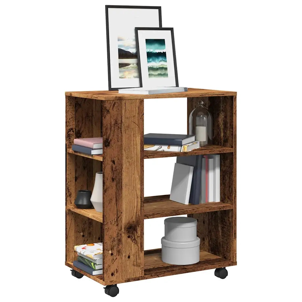 vidaXL Mobiletto con Ruote Legno Antico 60x35x75 cm Legno Multistrato
