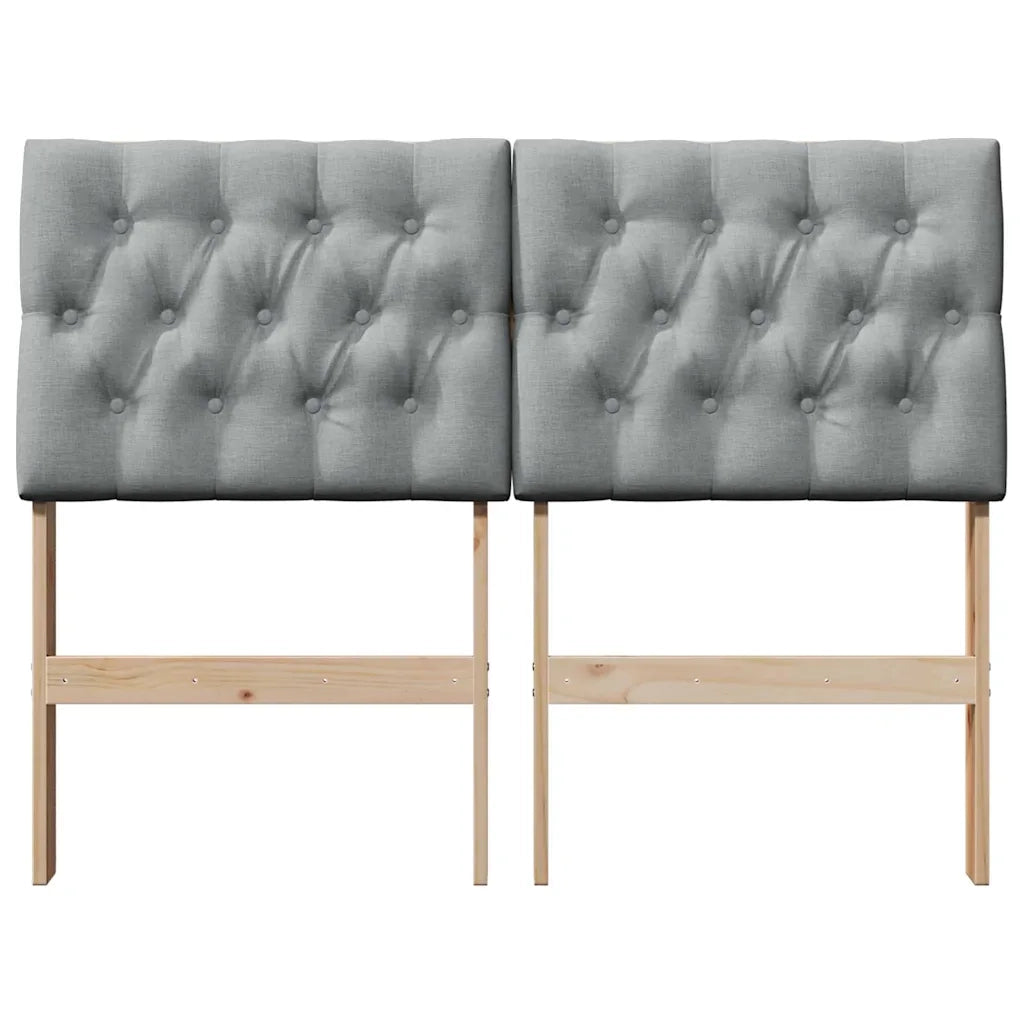 Testiera imbottita Grigio chiaro 120 cm Pino massello 879349