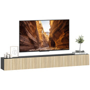 Mobile TV sospeso 140cm ¨C Minimal ¨C legno naturale e nero 140x25x22