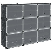 Organizzatore Portaoggetti con 9 Cubi e Ante Trasparenti in PP CFW7024678