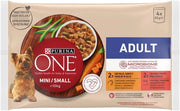 PURINA ONE MINI CIBO UMIDO PER CANI ADULTI CON POLLO E MANZO 4X85 GR