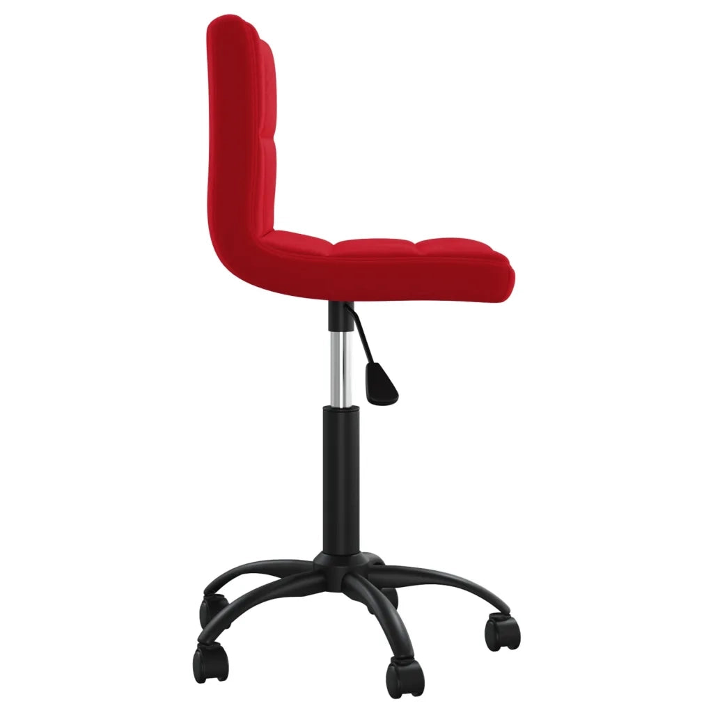 Sedia Girevole da Ufficio Rosso Vino in Velluto 334362
