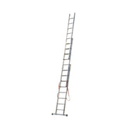 Trade Shop - Scala Tripla Trasformabile 3 Elementi In Alluminio A Sfilo O A Cavalletto Modula -   -3 X 14 Gradini    -