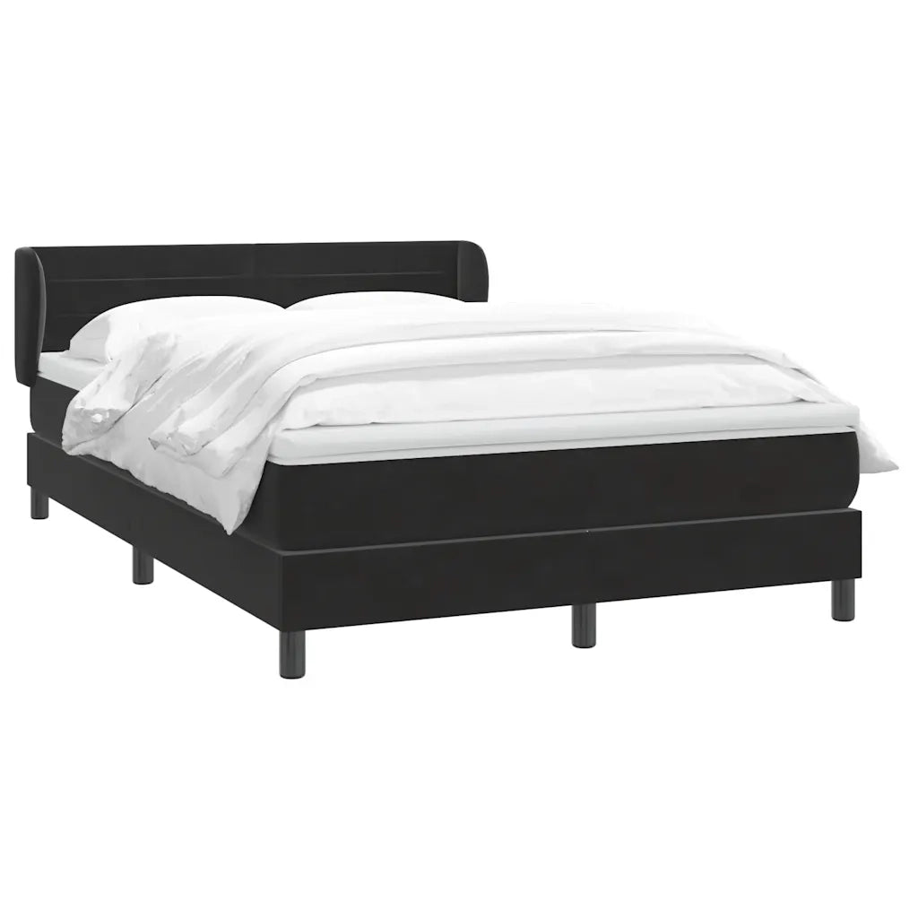 Giroletto a Molle con Materasso Nero 160x210 cm in Velluto 3317615