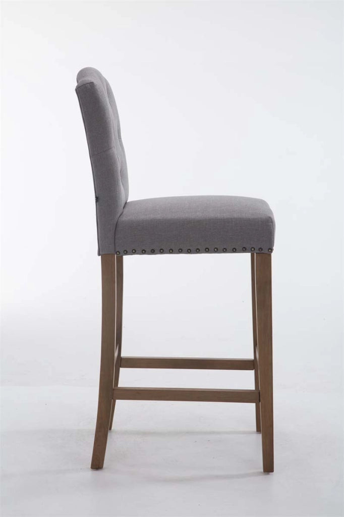 Sgabello Louise in tessuto antico chiaro,grigio chiaro