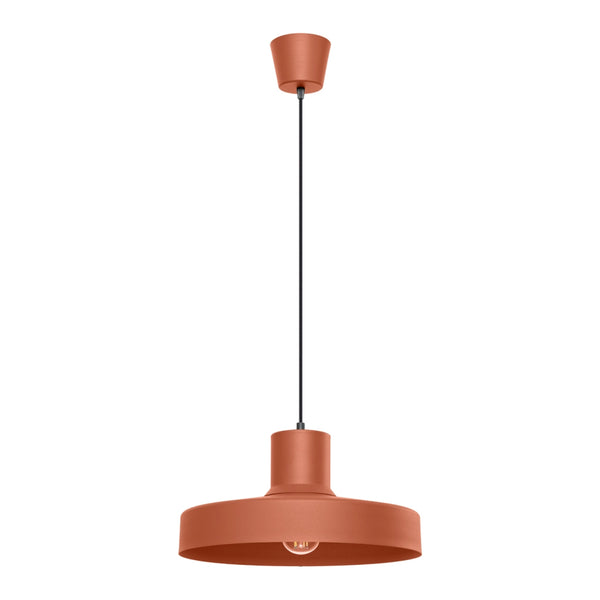 Lampada a sospensione BILO Crimson in acciaio rosso ocra E27 15W moderna rotonda