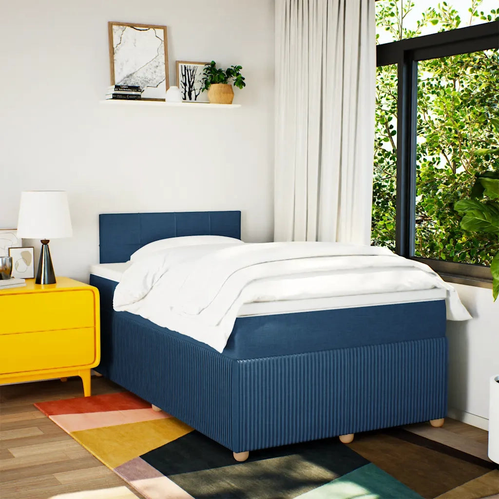 Giroletto a Molle con Materasso Blu 120x200 cm in Tessuto 3287429