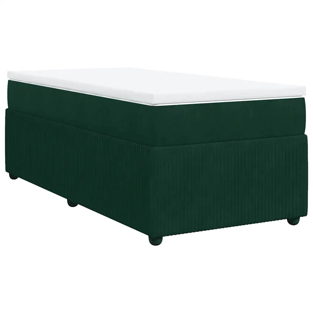 Giroletto a Molle con Materasso Verde Scuro 100x200 cm Velluto