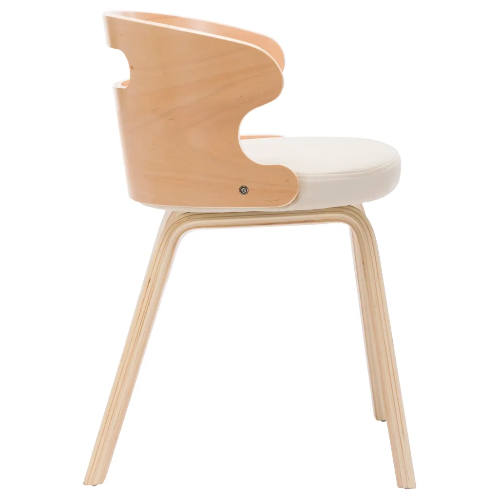 Sedie da Pranzo 6 pz Crema in Legno Piegato e Similpelle 278853