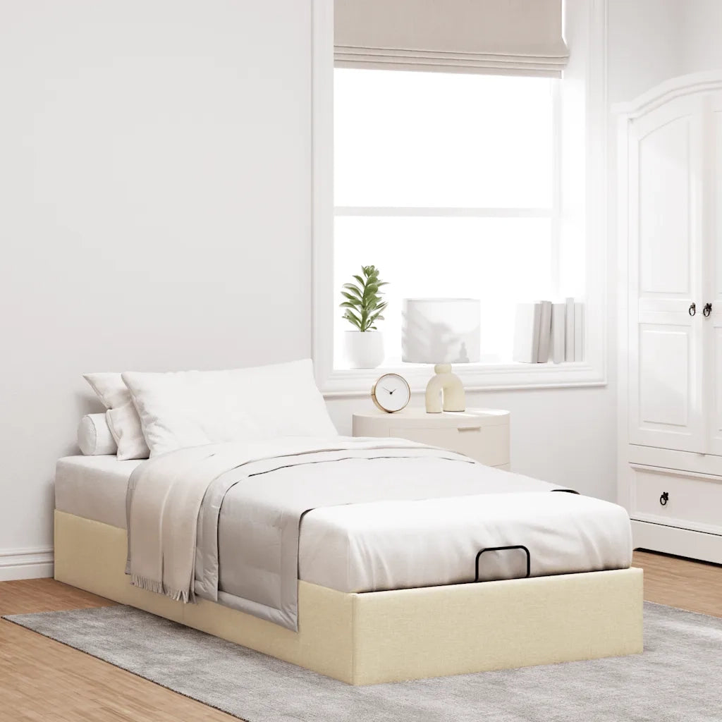 Struttura Letto Pouf senza Materasso Crema 80x200 cm in Tessuto 3310838