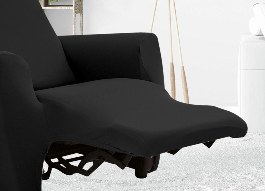 Copripoltrona Reclinabile Elasticizzato Antimacchia Magic Tinta Unita Nero Poltrona Relax Idrorepellente