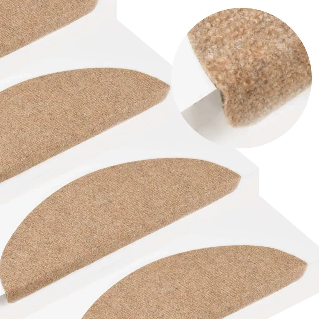 Tappetini Autoadesivi per Scale 20 pz Beige 56x17x3 cm