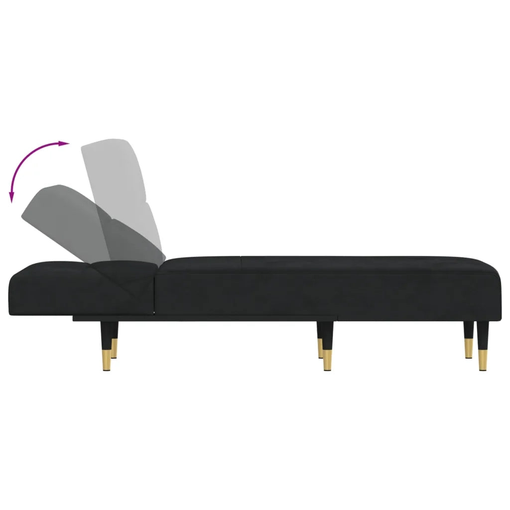 Chaise Longue in Velluto Nero 352811