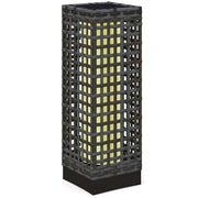 Lampada da esterno solare con sensore crepuscolare ¨C zephmum ¨C effetto rattan, grigio, 15.5x15.5x46 cm