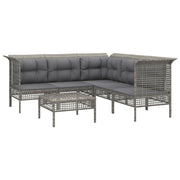 Set di mobili da giardino mobili da esterno 6 pezzi con cuscini resina intrecciata grigia 02_0016800