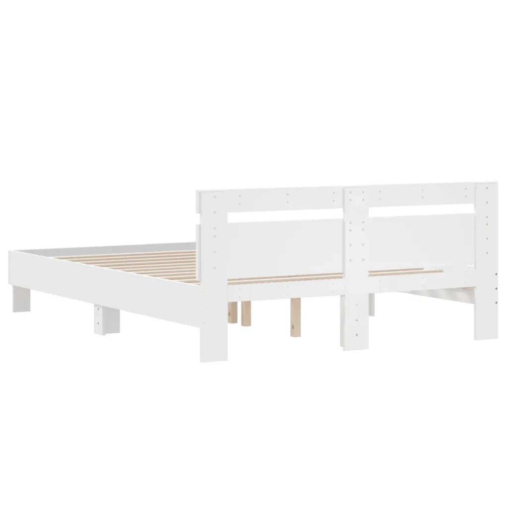 Giroletto con Testiera Bianco 140x190 cm in Legno Multistrato 3207434