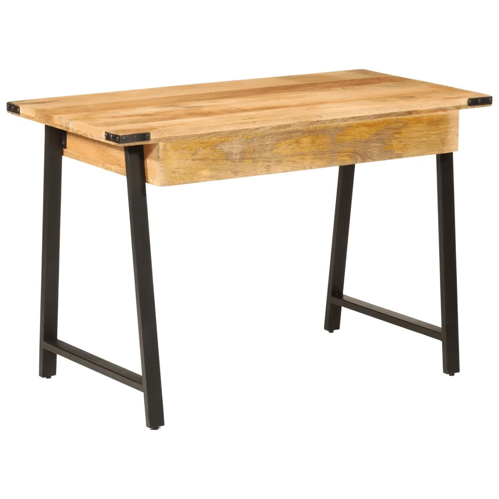 Scrivania con Cassetti 105x55x70 cm Legno Massello Mango Ferro 372733