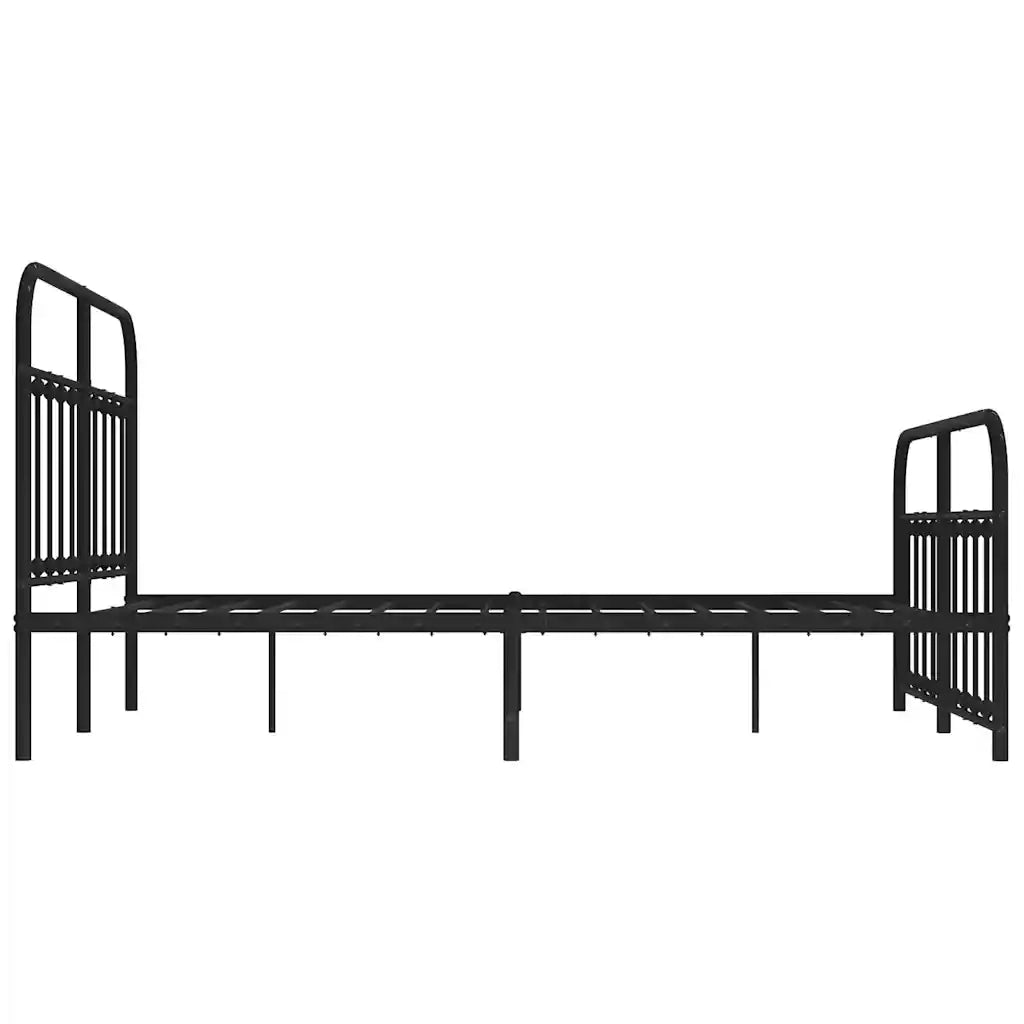Giroletto con Testiera e Pediera Metallo Nero 135x190 cm 352595