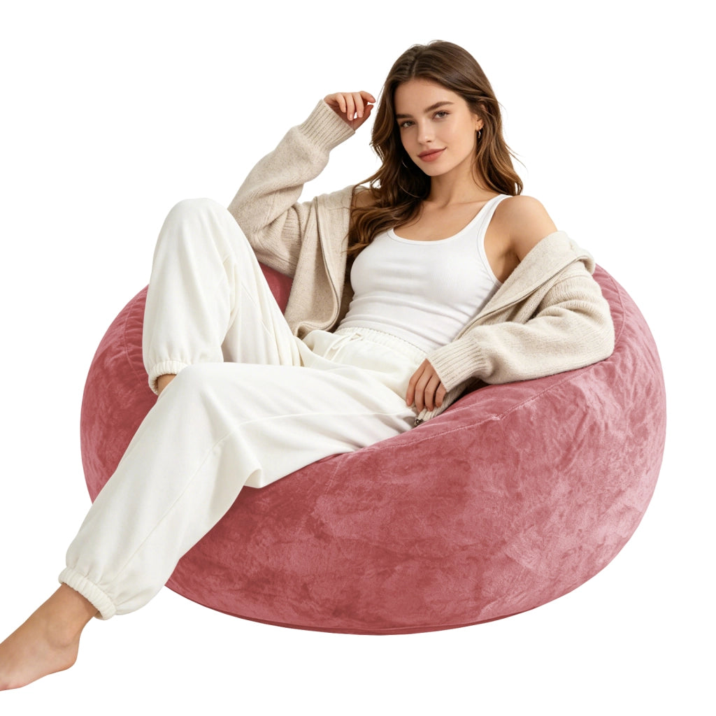 Pouf in spugna rosa con supporto che allevia la pressione e fodera lavabile per relax e ospiti 45.0 × 35.0 × 20.0 cm