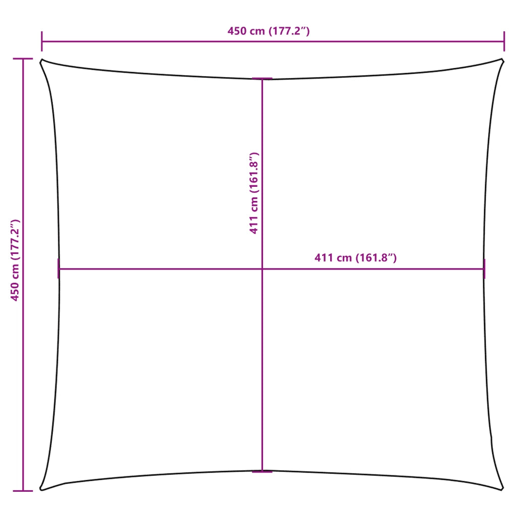 Parasole a Vela in Tela Oxford Quadrato 4,5x4,5 m Blu 135525