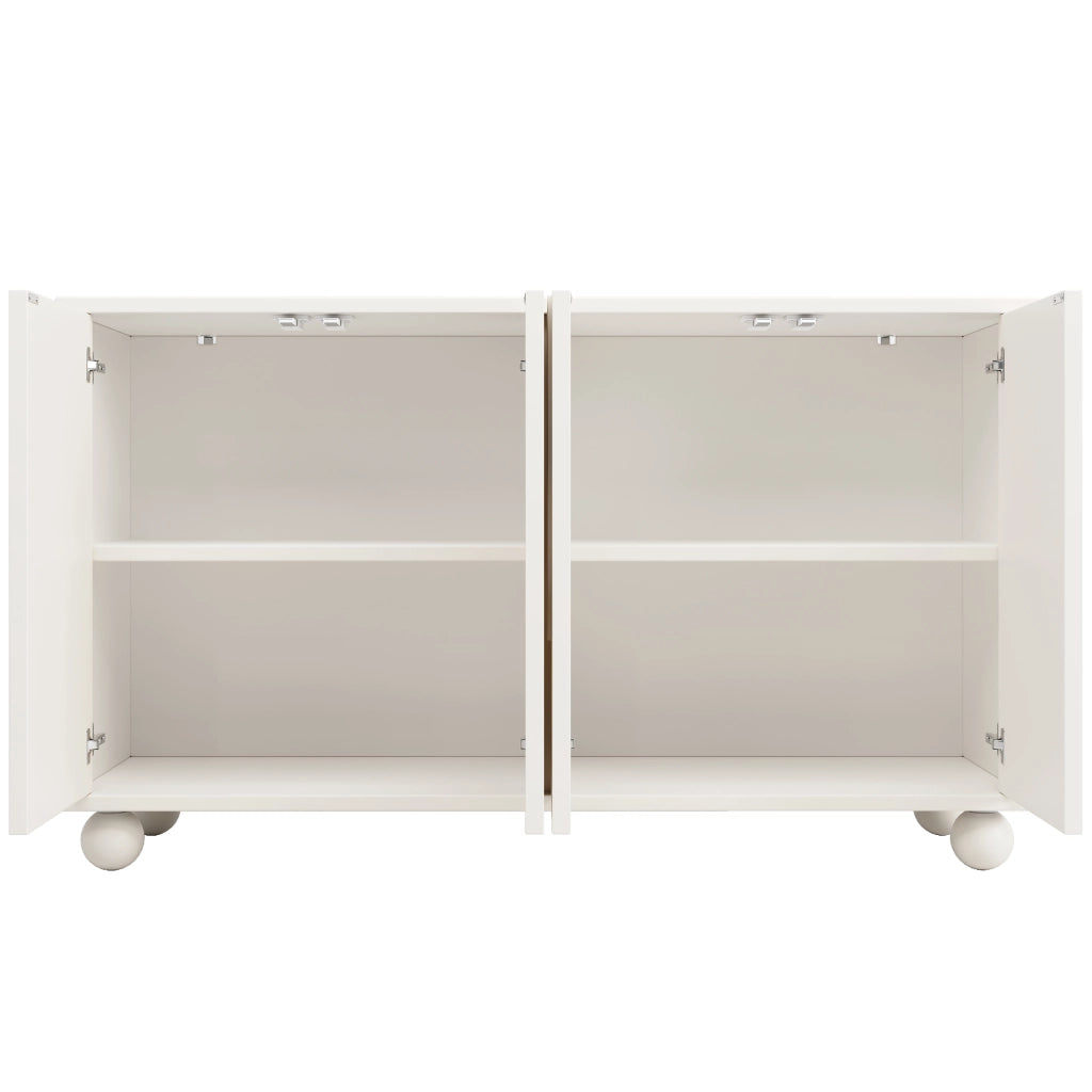 Madia con 2 Ante e Ripiano Regolabile; Antiribaltamento; Stile Moderno; in MDF; 120??35??71 cm; Bianco