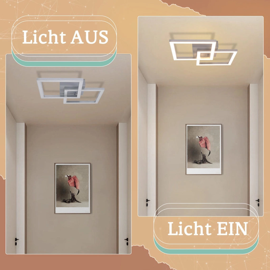 ZMH Lampada da soffitto plafoniera LED moderna argento 24W per camera letto soggiorno