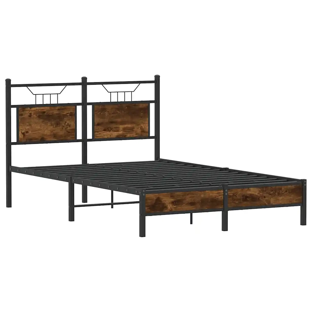 vidaXL Giroletto senza Materasso Rovere Fumo 120x200 cm in Truciolato