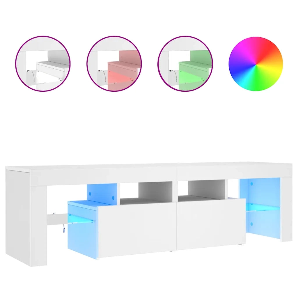 Mobile Porta TV con Luci LED Bianco 140x36,5x40 cm 804364