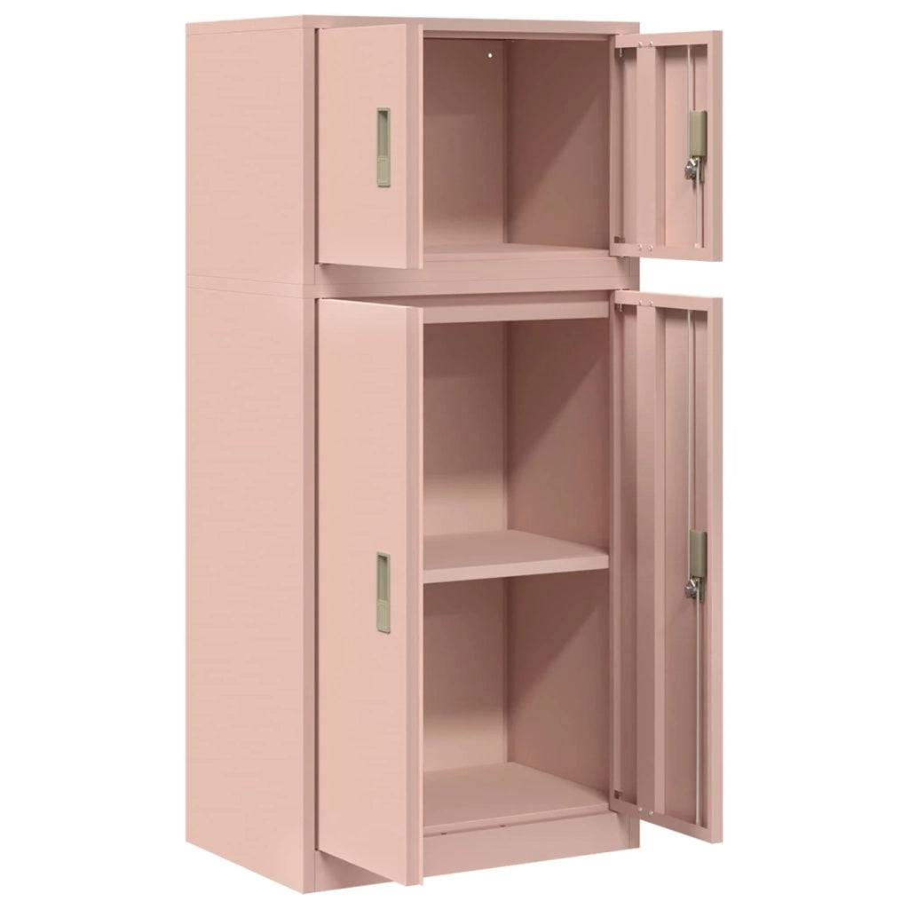 Armadio 2 pz Rosa 60 x 40 x 130 cm Acciaio Bloccabile 3438688