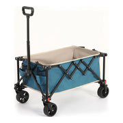 Carrello pieghevole per esterni - Xylo - Ruote fuoristrada, manico regolabile, robusto, per campeggio, shopping, pesca sportiva - Blu