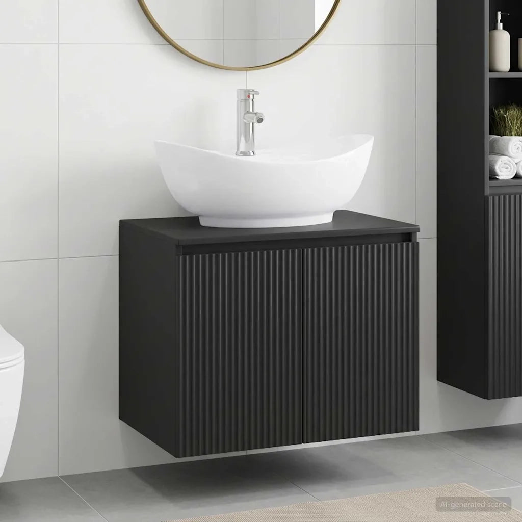 Set di mobili per il bagno Nero Legno ingegnerizzato 3404341