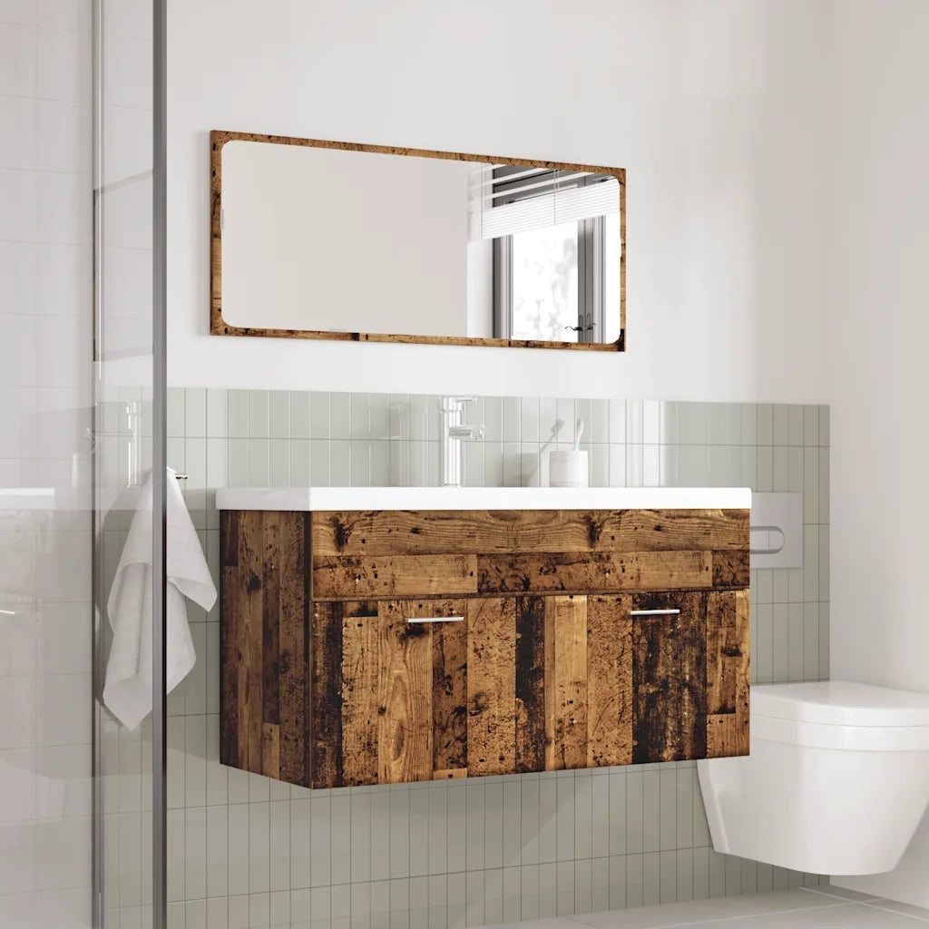Set Mobili da Bagno | Armadio da bagno 3 pz Legno Antico in Legno Multistrato
