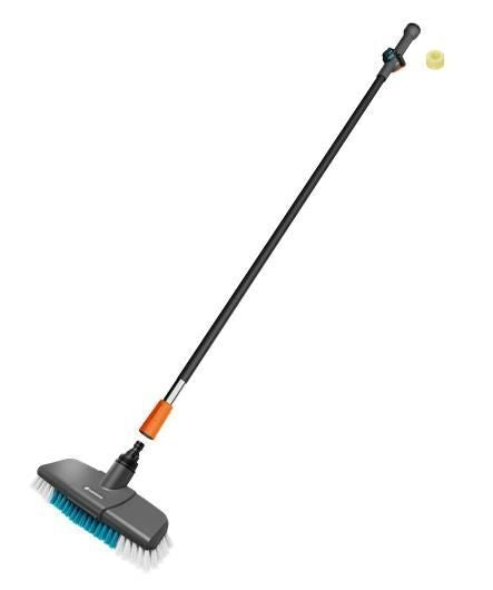 Gardena 18826-20 Set di Pulizia con Manico 90 cm e Idrospazzola Soft per Superfici Delicate con Anelli Detergenti colore Nero