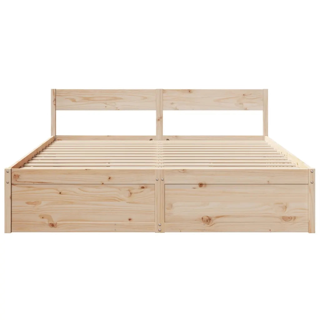 Letto senza Materasso 200x200 cm in Legno Massello di Pino