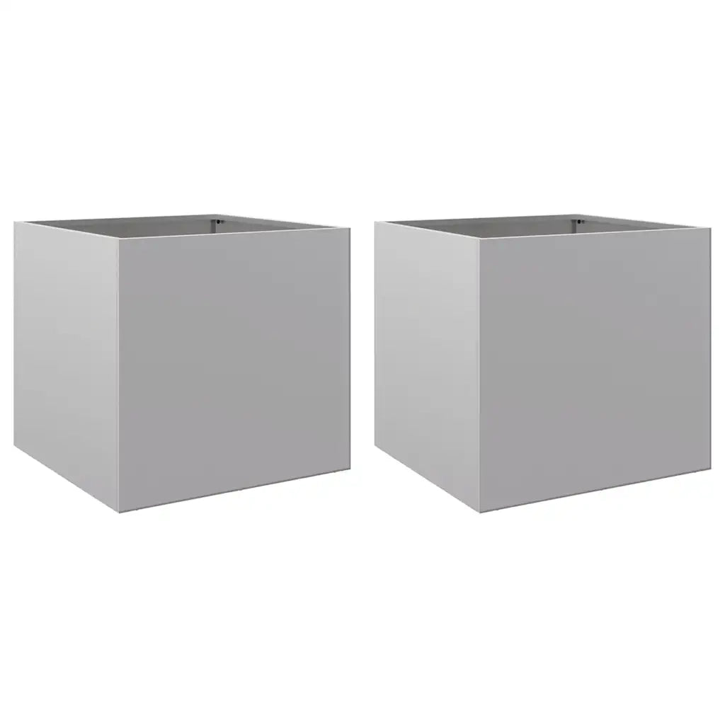 Fioriere 2pz Argento 49x47x46 cm in Acciaio Zincato 841570