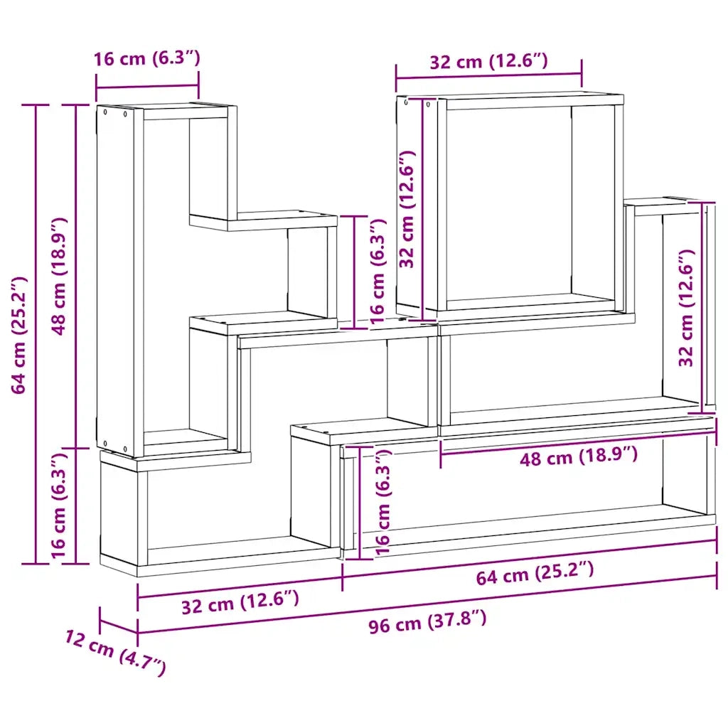 Scaffale da parete Rovere artigianale 96 x 12 x 64 cm 879640