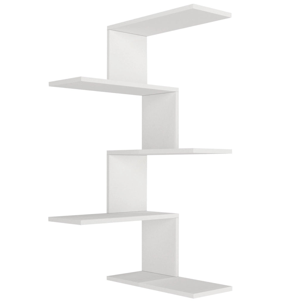 Mensola angolare in legno "Caniko" - 51 x 29 x 109 cm - Bianco
