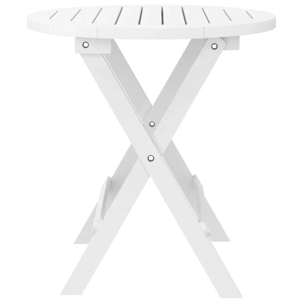 Tavolo da Giardino Pieghevole Bianco Ø 46 cm Massello di Acacia 312117