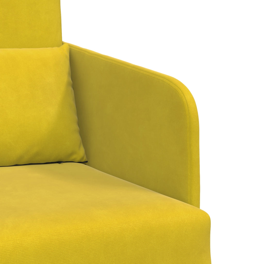 Divano Letto a Terra 2 in 1 Giallo 65x80x83 cm Velur